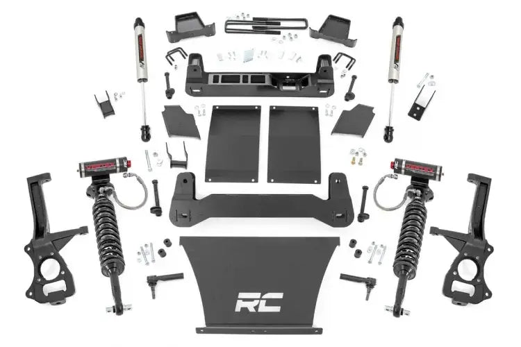 Load image into Gallery viewer, Rough Country | 2019-2024 GM Silverado / Sierra 1500 4 Inch Lift Kit - Trailboss / AT4 - Gas - Vertex Coilovers - V2 Rear Shocks
