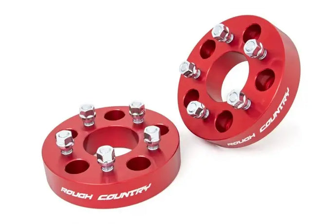 Rough Country | 2007-2018 Jeep Wrangler JK 1.5 Inch Anodized Red Wheel Adapters