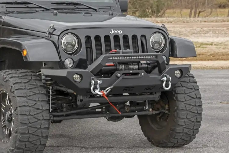 Load image into Gallery viewer, Rough Country | Jeep Gladiator JT / Wrangler JK / JL Sport OE Fog Front Winch Bumper
