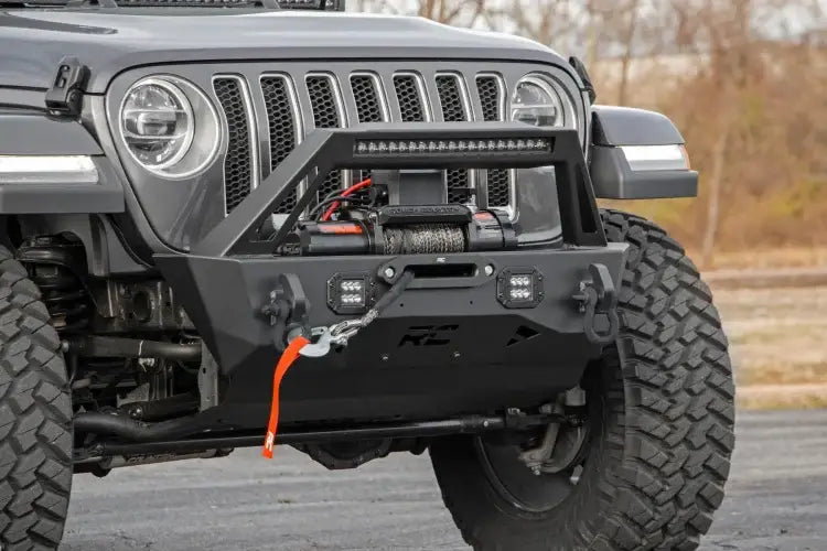 Load image into Gallery viewer, Rough Country | Jeep Gladiator JT / Wrangler JK / JL Stubby Trail Front Bumper
