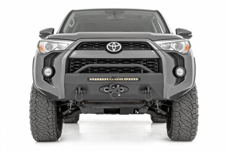 Load image into Gallery viewer, Rough Country | 2014-2024 Toyota 4Runner 2WD / 4WD Front Bumper - Black With White DRL Lights
