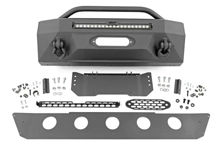 Load image into Gallery viewer, Rough Country | 2014-2024 Toyota 4Runner 2WD / 4WD Front Bumper - Black With White DRL Lights
