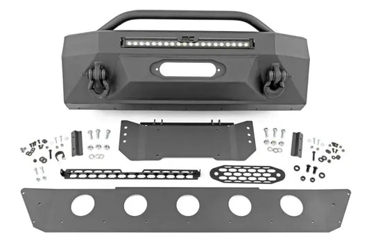 Rough Country | 2014-2024 Toyota 4Runner 2WD / 4WD Front Bumper - Black With White DRL Lights