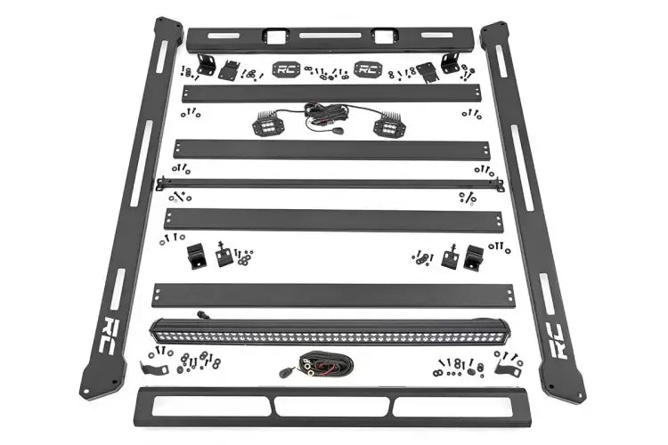 Load image into Gallery viewer, Rough Country | 2007-2018 Jeep Wrangler JK 4WD Roof Rack With LED Lights | 10615
