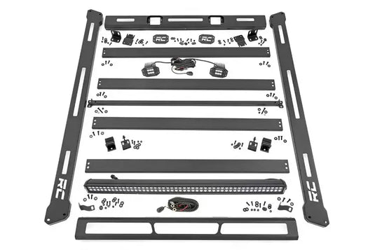 Rough Country | 2007-2018 Jeep Wrangler JK 4WD Roof Rack With LED Lights | 10615