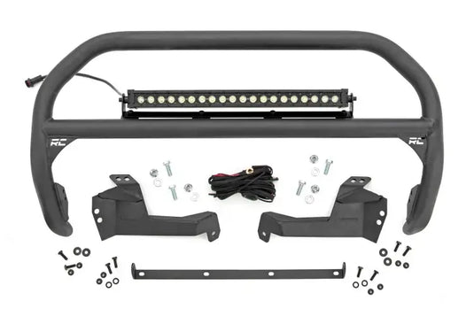 Rough Country | 2021-2023 Ford Bronco Sport 4WD Nudge Bar - Black Series Light With White DRL