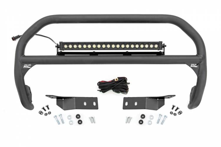 Load image into Gallery viewer, Rough Country | 2007-2021 Toyota Tundra 4WD Nudge Bar - Black Series Light With White DRL
