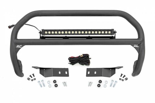 Rough Country | 2007-2021 Toyota Tundra 4WD Nudge Bar - Black Series Light With White DRL