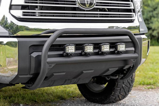 Rough Country | 2007-2021 Toyota Tundra 4WD Nudge Bar - Black Series Light With White DRL