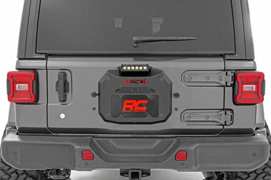 Rough Country | 2018-2024 Jeep Wrangler JL 4WD Spare Tire Carrier Delete Kit With Black Light Kit