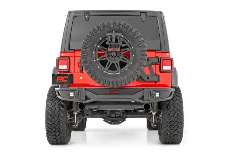 Load image into Gallery viewer, Rough Country | 2018-2024 Jeep Wrangler JL / Wrangler 4XE 4WD Tubular Rear Bumper
