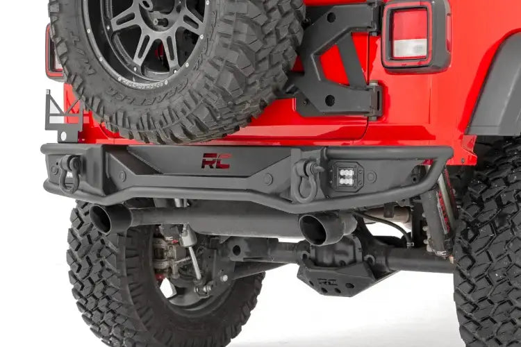 Load image into Gallery viewer, Rough Country | 2018-2024 Jeep Wrangler JL / Wrangler 4XE 4WD Tubular Rear Bumper
