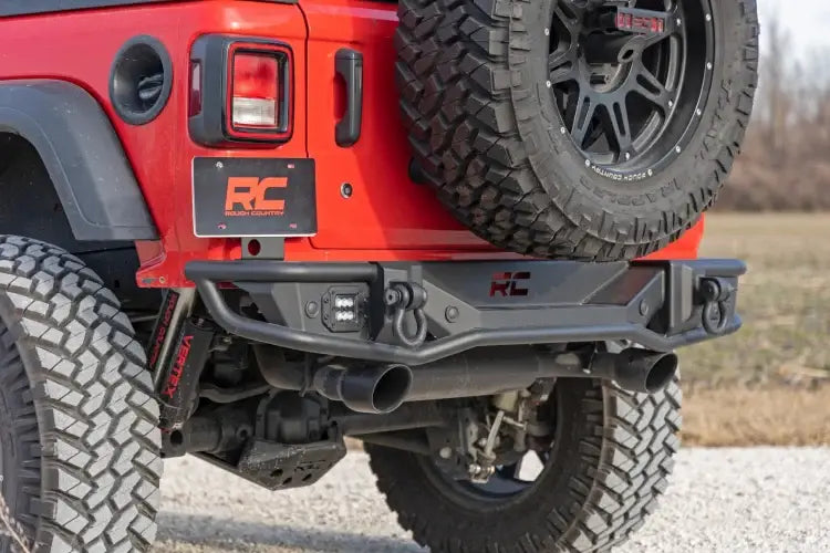 Load image into Gallery viewer, Rough Country | 2018-2024 Jeep Wrangler JL / Wrangler 4XE 4WD Tubular Rear Bumper
