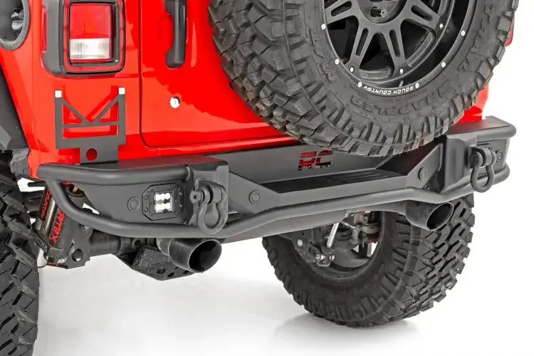 Load image into Gallery viewer, Rough Country | 2018-2024 Jeep Wrangler JL / Wrangler 4XE 4WD Tubular Rear Bumper
