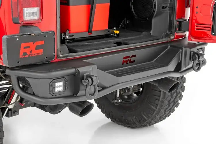 Load image into Gallery viewer, Rough Country | 2007-2018 Jeep Wrangler JK 4WD Tubular Rear Bumper
