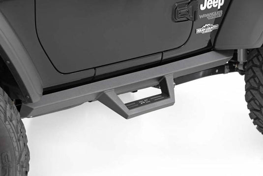 Rough Country | 2018-2024 Jeep Wrangler JL 4WD 2 Door Contoured Drop Steps