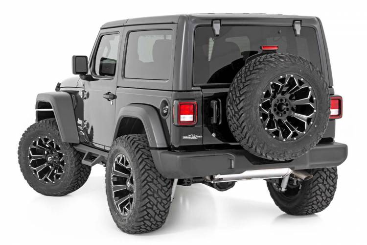 Load image into Gallery viewer, Rough Country | 2018-2024 Jeep Wrangler JL 4WD 2 Door Contoured Drop Steps
