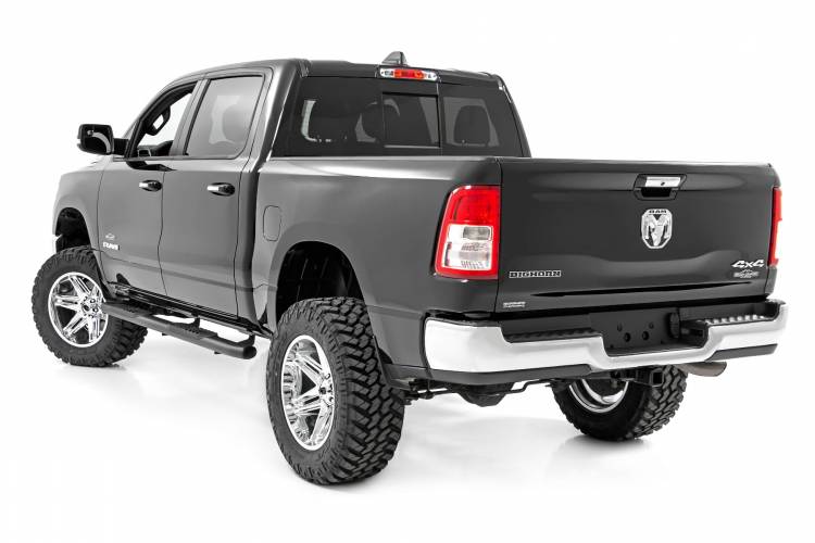 Load image into Gallery viewer, Rough Country | 2019-2024 Dodge Ram 1500 Crew Cab / 2021-2024 TRX Black Oval Nerf Steps
