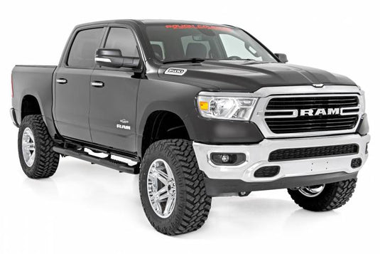 Rough Country | 2019-2024 Dodge Ram 1500 Crew Cab / 2021-2024 TRX Black Oval Nerf Steps