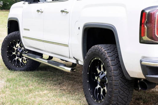 Rough Country | 2007-2019 GM 1500 / 2500 HD / 3500 HD Crew Cab Stainless Oval Steps