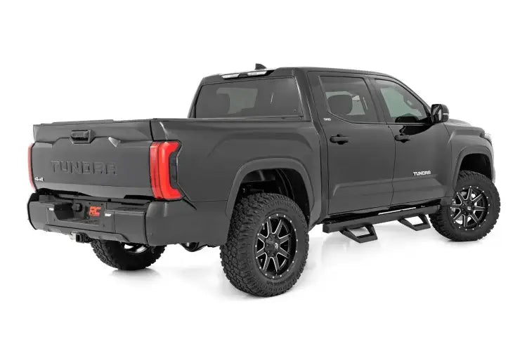 Load image into Gallery viewer, Rough Country | 2022-2023 Toyota Tundra Crew Cab 2WD / 4WD SRX2 Adjustable Aluminum Steps
