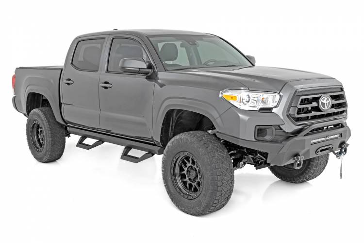 Load image into Gallery viewer, Rough Country | 2005-2023 Toyota Tacoma Double Cab 2WD / 4WD SRX2 Adjustable Aluminum Steps
