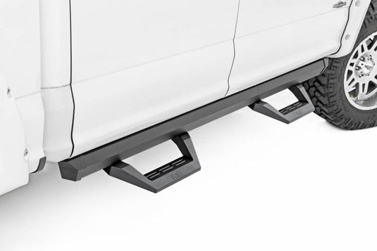 Rough Country | 2022-2024 Ford F150 Lightning Crew Cab SRX2 Adjustable Aluminum Steps