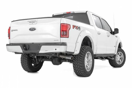 Rough Country | 2015-2021 Ford F150 / Super Duty Crew Cab SRX2 Adjustable Aluminum Steps
