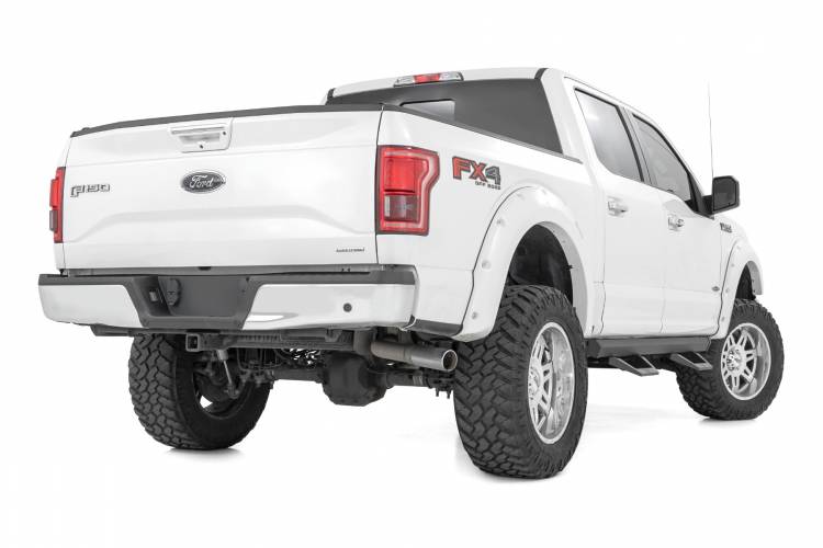 Load image into Gallery viewer, Rough Country | 2022-2024 Ford F150 Lightning Crew Cab SRX2 Adjustable Aluminum Steps
