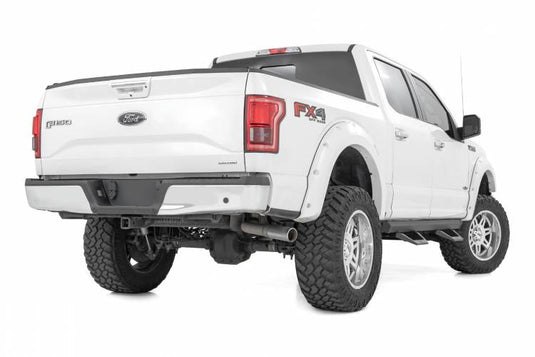 Rough Country | 2022-2024 Ford F150 Lightning Crew Cab SRX2 Adjustable Aluminum Steps