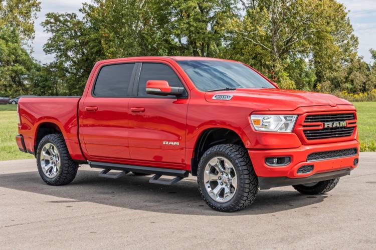 Load image into Gallery viewer, Rough Country | 2019-2024 Dodge Ram 1500 Crew Cab / 2021-2024 TRX SR2 Adjustable Aluminum Steps
