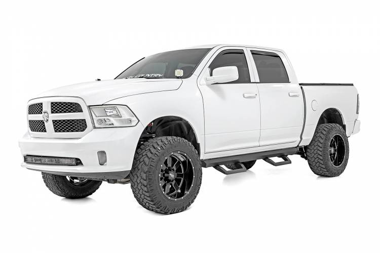 Load image into Gallery viewer, Rough Country | Dodge Ram 1500 / 2500 / 3500 Crew Cab 2WD / 4WD SR2 Adjustable Aluminum Steps | 32001
