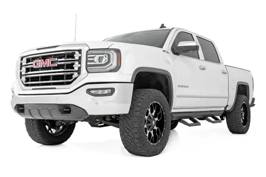 Rough Country | 2007-2018 GM 1500 / 2500 HD / 3500 HD Crew Cab SR2 Adjustable Aluminum Steps | 12001