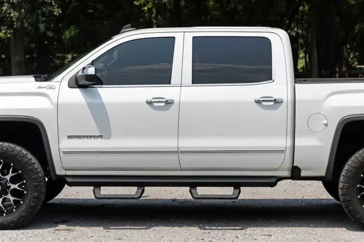 Load image into Gallery viewer, Rough Country | 2007-2018 GM 1500 / 2500 HD / 3500 HD Crew Cab SR2 Adjustable Aluminum Steps | 12001
