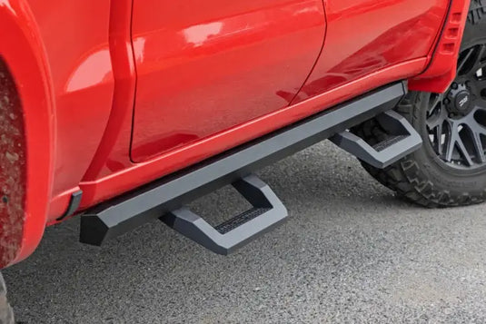 Rough Country | 2019-2024 GM 1500 / 2500 HD / 3500 HD Crew Cab SR2 Adjustable Aluminum Steps