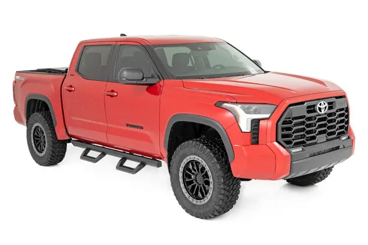 Load image into Gallery viewer, Rough Country | 2022-2023 Toyota Tundra Crewmax 2WD / 4WD SR2 Adjustable Aluminum Steps | 72001
