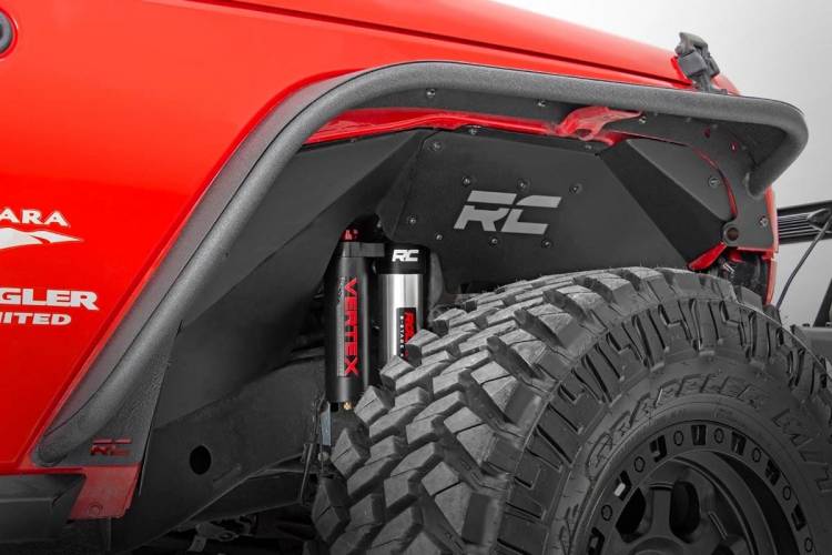 Load image into Gallery viewer, Rough Country | 2007-2018 Jeep Wrangler JK 4WD Front &amp; Rear Inner Fenders (Only For Vertex Shocks)
