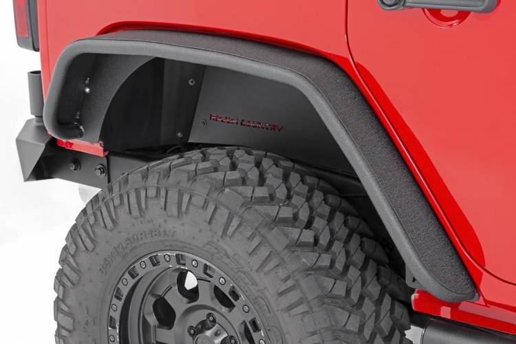 Load image into Gallery viewer, Rough Country | 2007-2018 Jeep Wrangler JK Steel Flat Rear Fender Flares
