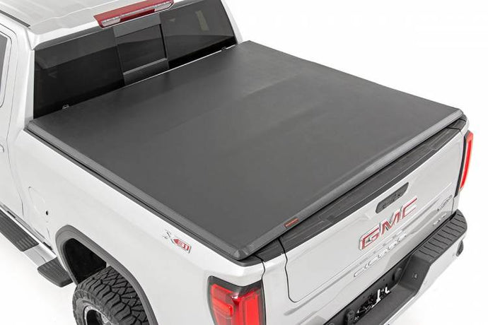 Rough Country | 2019-2023 GM 1500 Soft Tri-Fold Bed Cover - 6' 6 Inch Bed