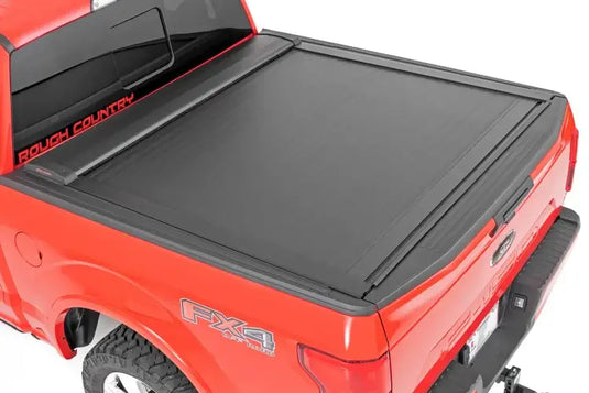 Rough Country | 2022+ Ford F150 Lightning Retractableable Bed Cover - 5' 7 Inch Bed