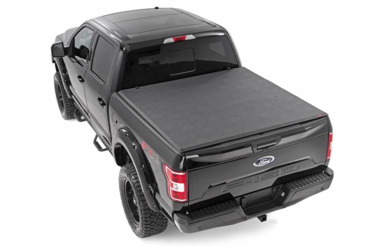 Load image into Gallery viewer, Rough Country | 2021-2023 Ford F150 Soft Tri-Fold Bed Cover - 5&#39; 5 Inch Bed
