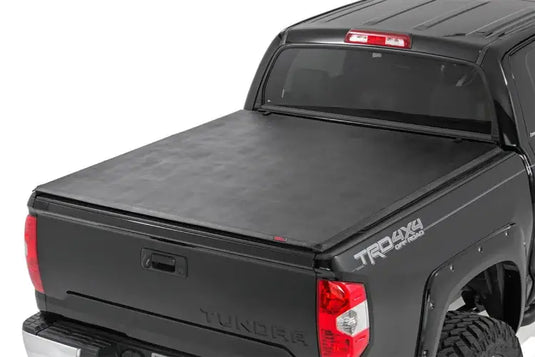 Rough Country | 2007-2023 Toyota Tundra Soft Tri-Fold Bed Cover - 5' 5 Inch Bed With Cargo Management System