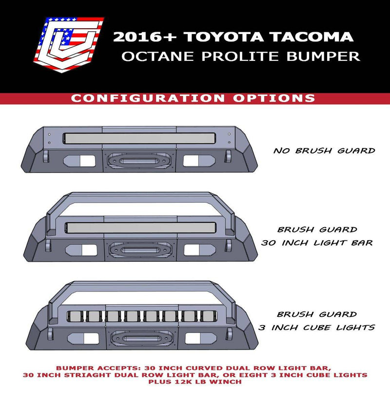 Load image into Gallery viewer, Chassis Unlimited | 2016-2023 Toyota Tacoma Prolite Front Winch Bumper
