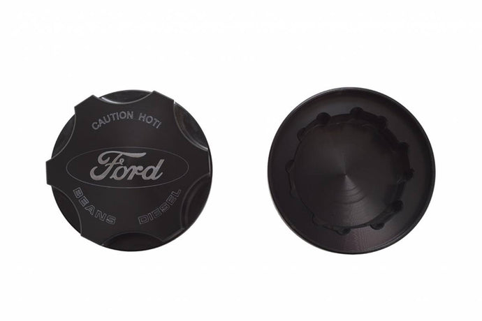 Beans Diesel | Ford Power Stroke Anodized Push On Radiator Cap Cover - New Round
