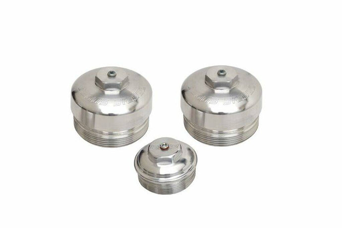 Beans Diesel | 6.0 Power Stroke Billet Oil / Fuel Filter Cap Kit