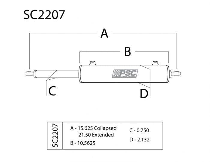 Load image into Gallery viewer, PSC | 1.75 Inch Bore X 6 Inch Stroke Single Ended Steering Assist Cylinder
