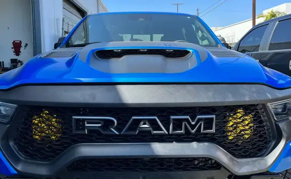 Load image into Gallery viewer, Evil Offroad | 2021+ Dodge Ram TRX Baja Designs LP9 Behind The Grille Mounts
