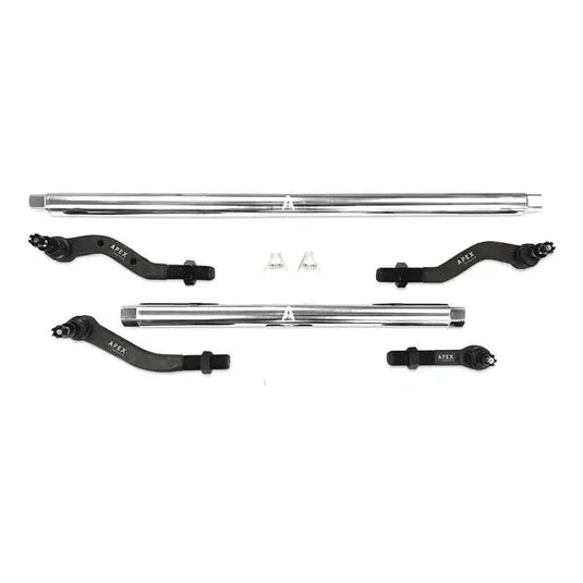 Apex Chassis | 2007-2018 Jeep Wrangler JK 2.5 Ton Steering Kit - Polished Aluminum | KIT140