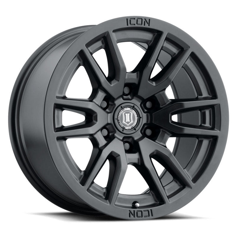 Load image into Gallery viewer, ICON Vector 6 17x8.5 6x120 0mm Offset 4.75in BS 67mm Bore Satin Black Wheel
