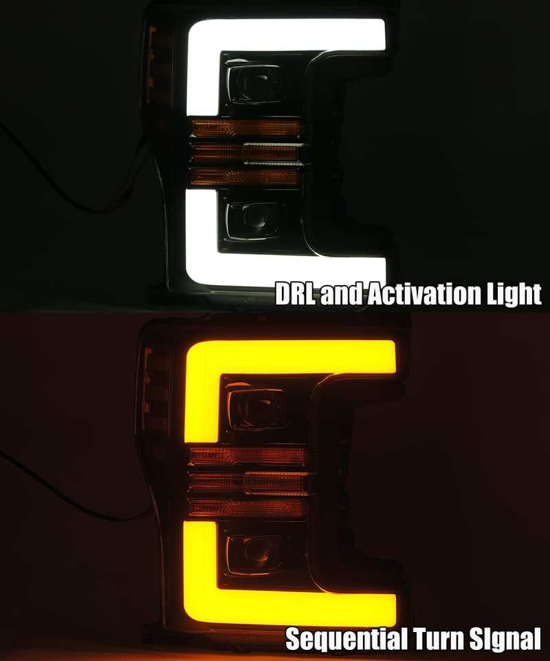 Load image into Gallery viewer, AlphaRex 17-19 Ford F-250 SD PRO-Series Proj Headlights Plank Style Chrome w/Activ Light/Seq Signal
